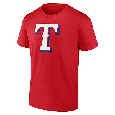 Men's Logo Athletic Red Texas Rangers Official Logo T-Shirt