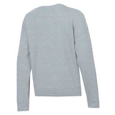 Women's Champion Heather Gray Texas Longhorns Academic Crest Powerblend Crewneck Sweatshirt
