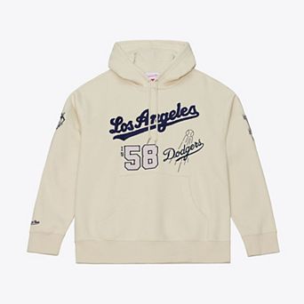 Men's Mitchell & Ness Cream Los Angeles Dodgers Yacht Rock Fleece Hoodie