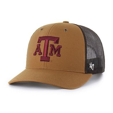 Unisex Carhartt x '47 Brown Texas A&M Aggies Trucker Adjustable Hat