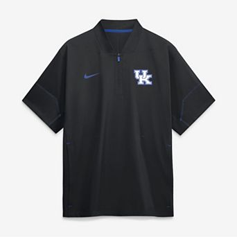 Men's Nike Black Kentucky Wildcats 2026 Sideline Short Sleeve Quarter-Zip Coach Jacket