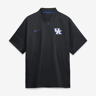 Men's Nike Black Kentucky Wildcats 2026 Sideline Short Sleeve Quarter-Zip Coach Jacket