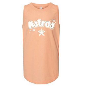 Girls Youth Soft as a Grape Light Orange Houston Astros Tank Top