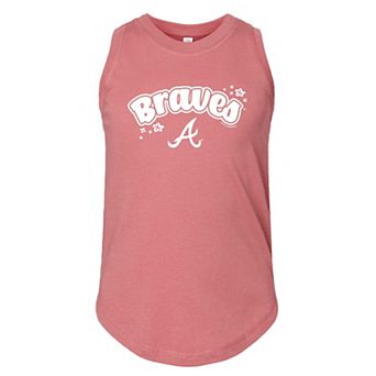 Girls Youth Soft as a Grape Pink Atlanta Braves Tank Top