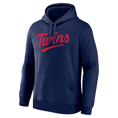 Men's Logo Athletic Navy Minnesota Twins Wordmark Hoodie