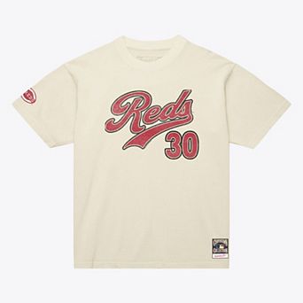 Women's Mitchell & Ness Ken Griffey Jr. Cream Cincinnati Reds Cooperstown Name & Number Throwback T-Shirt