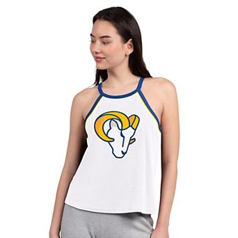 Women's G-III 4Her by Carl Banks White Los Angeles Rams Redemption Win Slub Tank Top
