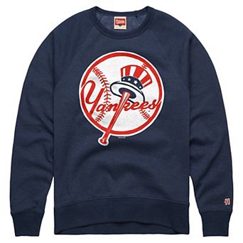 Men's Homage Navy New York Yankees Cooperstown Collection Crewneck Sweatshirt