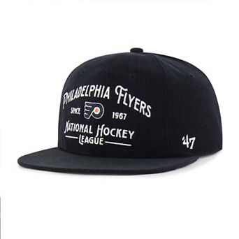 Men's '47 Black Philadelphia Flyers Whitlock Corduroy Captain Snapback Hat