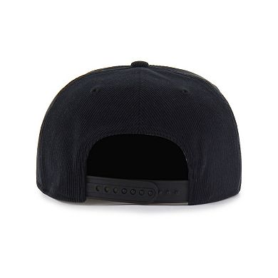 Men's '47 Black Philadelphia Flyers Whitlock Corduroy Captain Snapback Hat