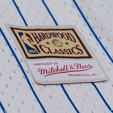 Men's Mitchell & Ness White Golden State Warriors Head Coach Pinstripe Mesh Full-Button Baseball Jersey