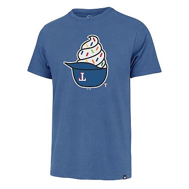 Men's '47 Royal Texas Rangers Ice Cream Helmet Franklin T-Shirt