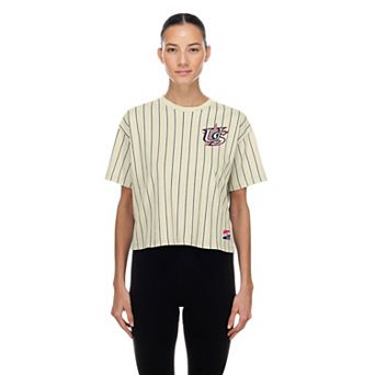 Women's New Era Cream Team USA LA 2028 Summer Olympics Mesh Back Pinstripe Boxy T-Shirt
