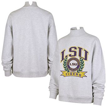 Women's '47 Gray LSU Tigers Laurel Arch Mock Neck Sweatshirt