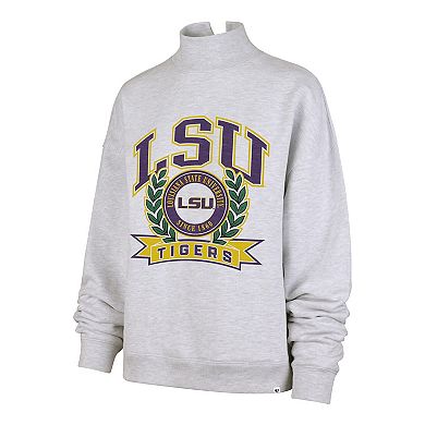 Women's '47 Gray LSU Tigers Laurel Arch Mock Neck Sweatshirt