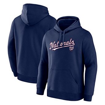 Men's Logo Athletic Navy Washington Nationals Wordmark Hoodie