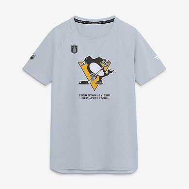 Men's Fanatics Gray Pittsburgh Penguins 2026 Stanley Cup Playoffs Authentic Pro Rink Performance T-Shirt