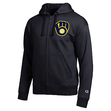 Men's Champion Black Milwaukee Brewers All-Star Full-Zip Hoodie