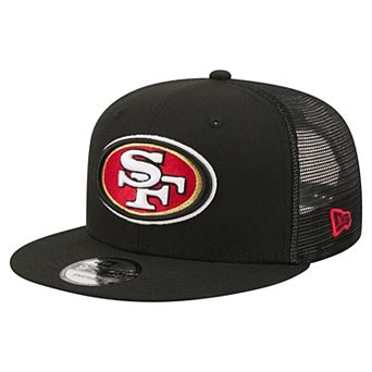 Men's New Era Black San Francisco 49ers Core Team 9FIFTY Trucker Snapback Hat