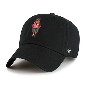 Men's '47 Black Philadelphia Flyers Gritty Alternate Logo Clean Up Adjustable Hat