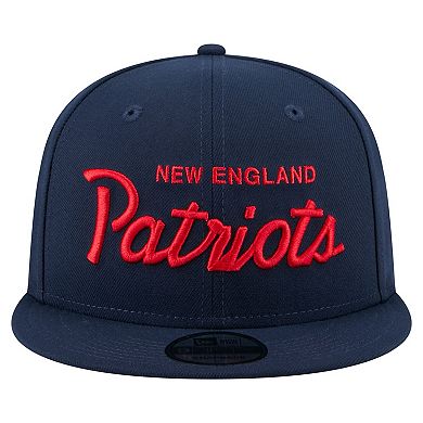 Men's New Era Navy New England Patriots Core Team Script 9FIFTY Snapback Hat