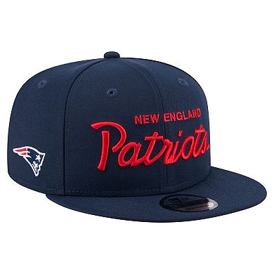 Men's New Era Navy New England Patriots Core Team Script 9FIFTY Snapback Hat
