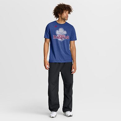Men's Nike Heather Royal Texas Rangers Cooperstown Logo Tri-Blend T-Shirt
