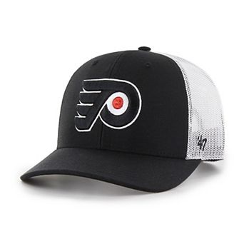 Men's '47 Black/White Philadelphia Flyers Logo Trucker Adjustable Hat