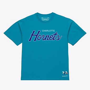 Men's Mitchell & Ness Teal Charlotte Hornets Vintage Wordmark T-Shirt