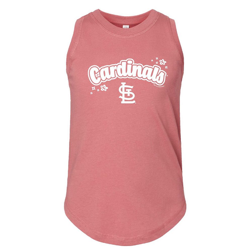 Girls Youth Soft as a Grape Pink St. Louis Cardinals Tank Top