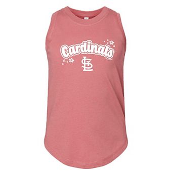 Girls Youth Soft as a Grape Pink St. Louis Cardinals Tank Top
