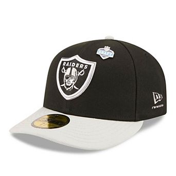 Men's New Era Black/Silver Las Vegas Raiders 2026 NFL Draft Pre-Curved 59FIFTY Fitted Hat