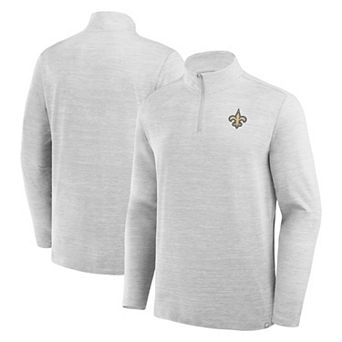 Men's Fanatics Heather Gray New Orleans Saints Clutch Quarter-Zip Pullover