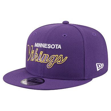 Men's New Era Purple Minnesota Vikings Core Team Script 9FIFTY Snapback Hat