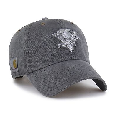 Men's Carhartt x '47 Charcoal Pittsburgh Penguins Clean Up Adjustable Hat