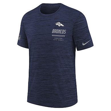 Youth Nike Navy Denver Broncos Sideline Velocity Dri-FIT T-Shirt