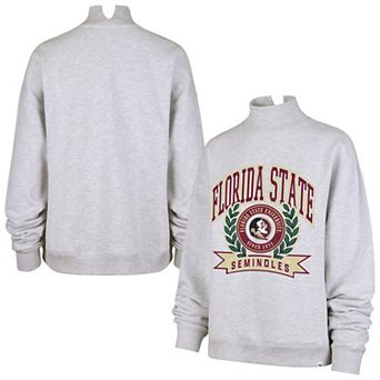 Women's '47 Gray Florida State Seminoles Laurel Arch Mock Neck Sweatshirt