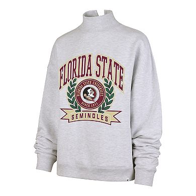 Women's '47 Gray Florida State Seminoles Laurel Arch Mock Neck Sweatshirt