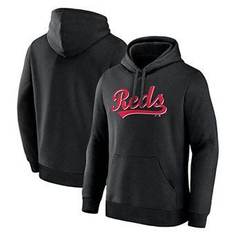 Men's Logo Athletic Black Cincinnati Reds Wordmark Hoodie