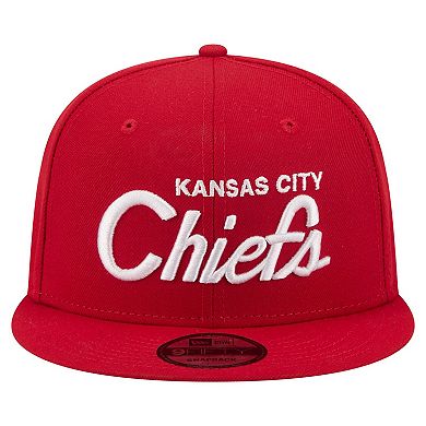 Men's New Era Red Kansas City Chiefs Core Team Script 9FIFTY Snapback Hat