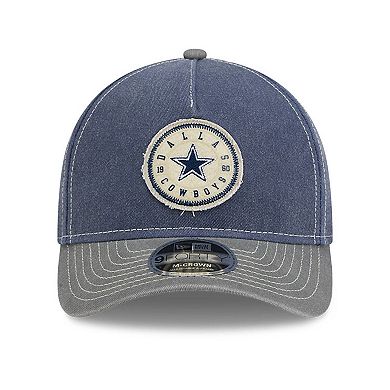 Men's New Era Navy/Gray Dallas Cowboys 9FORTY Felt A-Frame Adjustable Hat