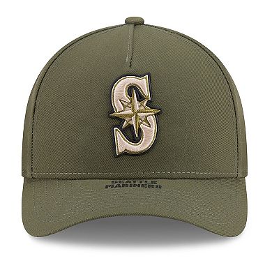 Youth New Era Olive Seattle Mariners 2026 Armed Forces Day 9FORTY M-Crown Adjustable Hat