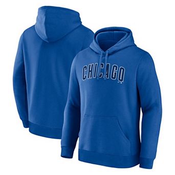 Men's Logo Athletic Royal Chicago Cubs Wordmark Hoodie