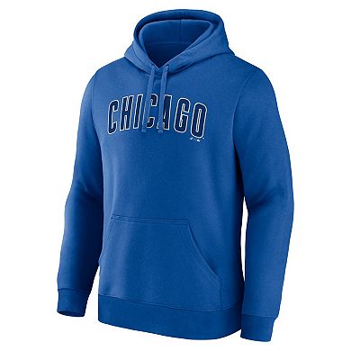 Men's Logo Athletic Royal Chicago Cubs Wordmark Hoodie