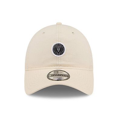 Men's New Era Beige Inter Miami CF Micro Team Logo 9TWENTY Adjustable Hat