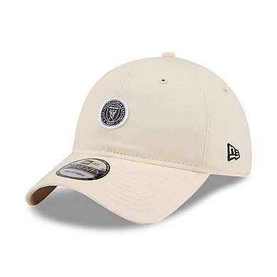 Men's New Era Beige Inter Miami CF Micro Team Logo 9TWENTY Adjustable Hat
