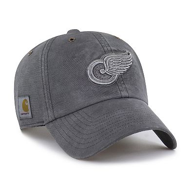 Men's Carhartt x '47 Charcoal Detroit Red Wings Clean Up Adjustable Hat