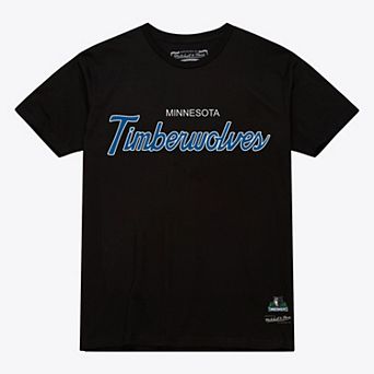 Men's Mitchell & Ness Black Minnesota Timberwolves Vintage Wordmark T-Shirt