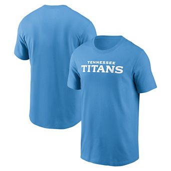 Men's Nike Light Blue Tennessee Titans Primetime Wordmark Essential T-Shirt