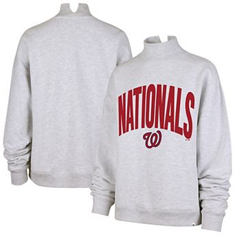 Women's '47 Heather Gray Washington Nationals Subtle Muse Mock Neck Sweatshirt